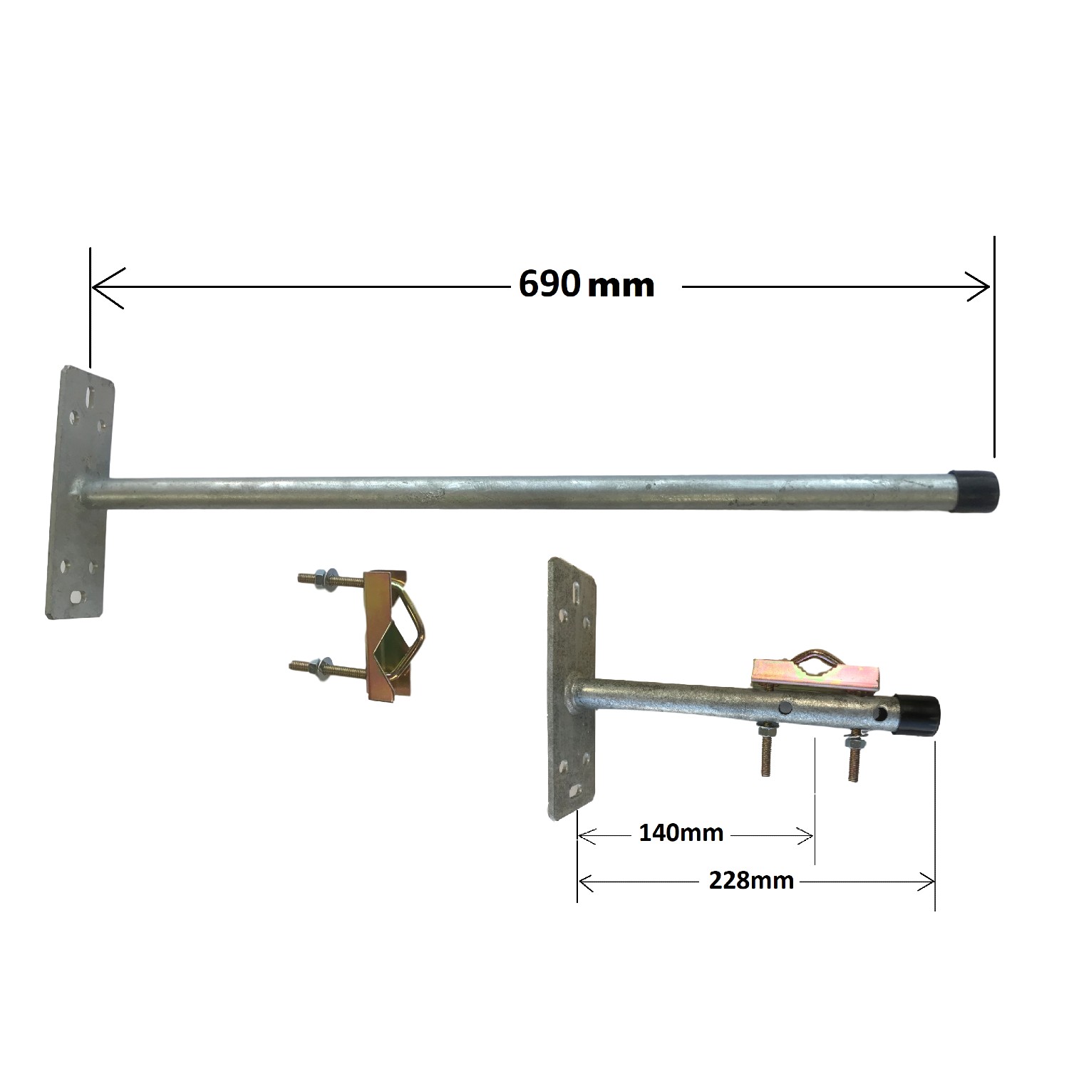Wall Eave 228mm mount & 690mm wall mount kit