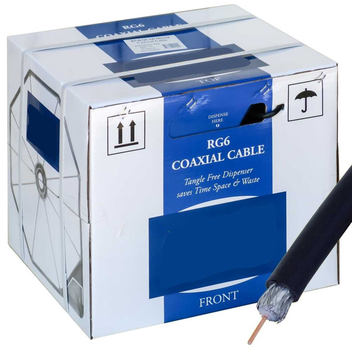 305 Meters of low loss Commercial grade Quad shielded coaxial cable