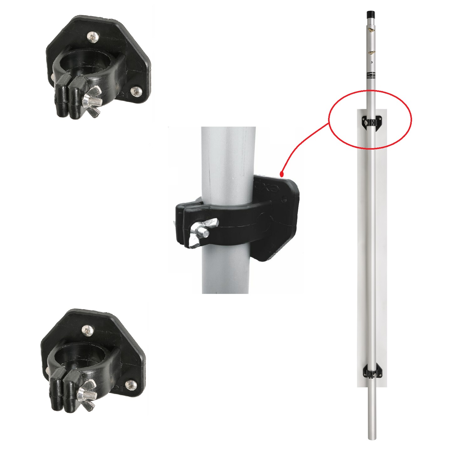 Caravan Antenna Side Mounts with 2.8M Telescopic Mast